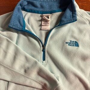 North Face women’s long sleeve blue ‎ pullover lightweight sweatshirt size large
